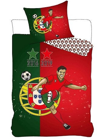 Housse de Couette Portugal Football 140x200 cm + Taie - Parure de lit enfant