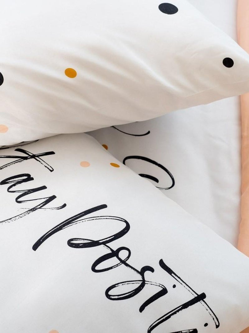 Housse de couette  Positive + taie(s) microfibre Blanc - Kiabi