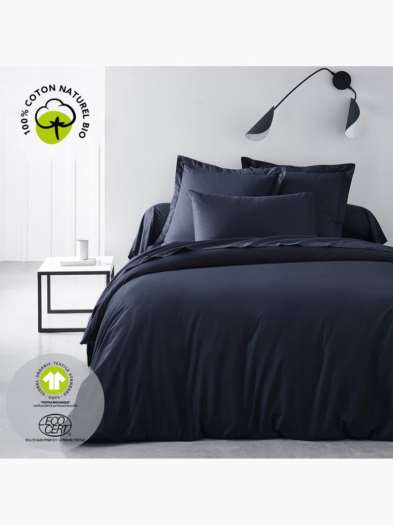 Housse de couette pour lit BIO ORGANIC Bleu marine - Kiabi