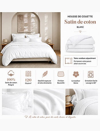 Housse de Couette Prestige 120 Fils/cm² Satin de Coton