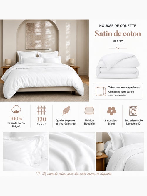 Housse de Couette Prestige 120 Fils/cm² Satin de Coton - Kiabi Housse de Couette Prestige 120 Fils/cm² Satin de Coton - Kiabi