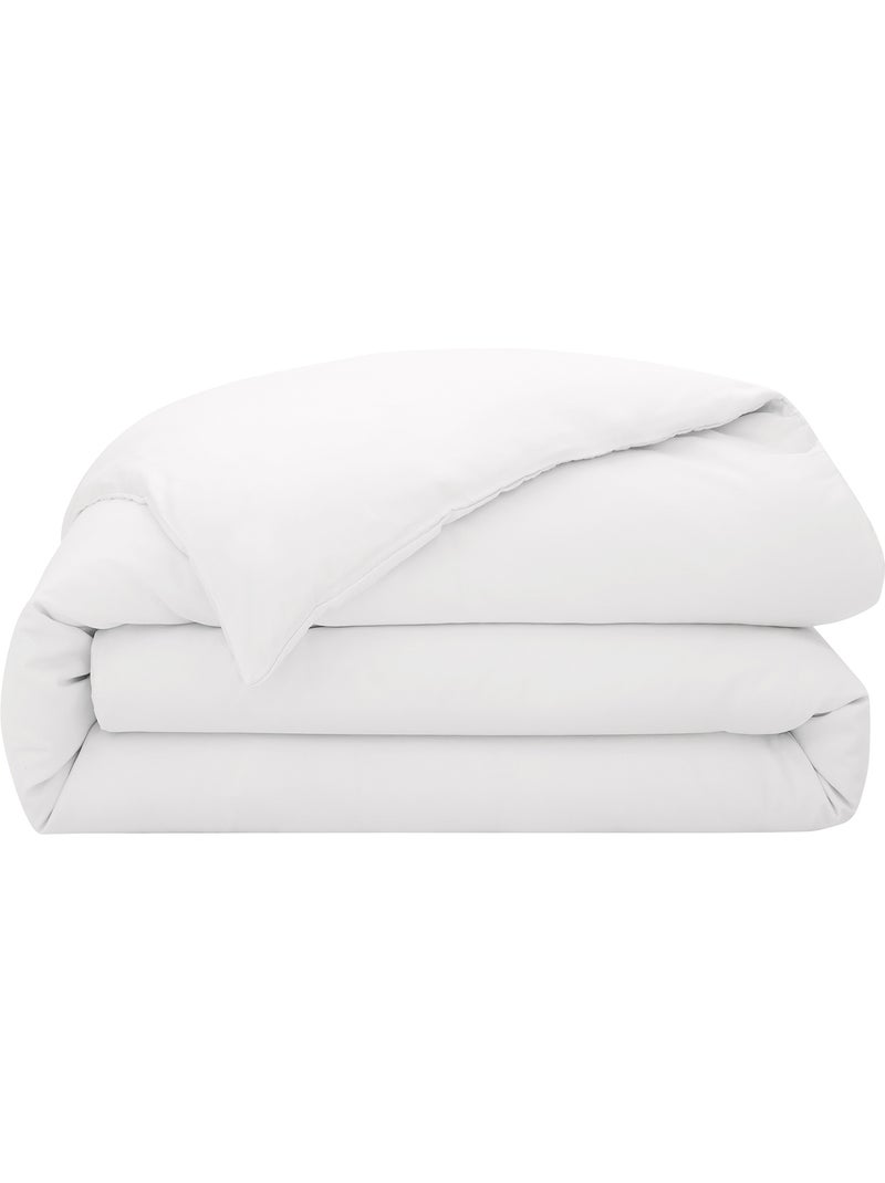 Housse de Couette Prestige 120 Fils/cm² Satin de Coton Blanc - Kiabi