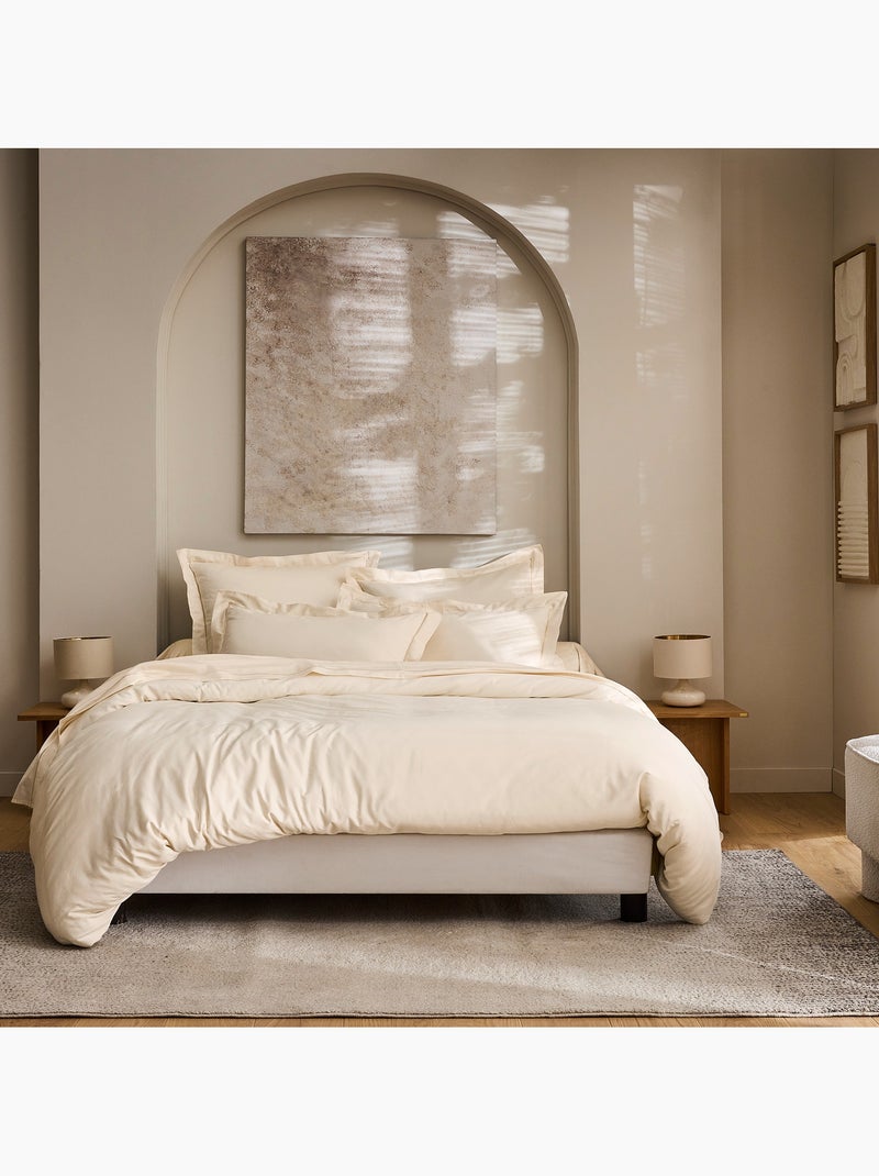 Housse de Couette Prestige 120 Fils/cm² Satin de Coton Crème - Kiabi