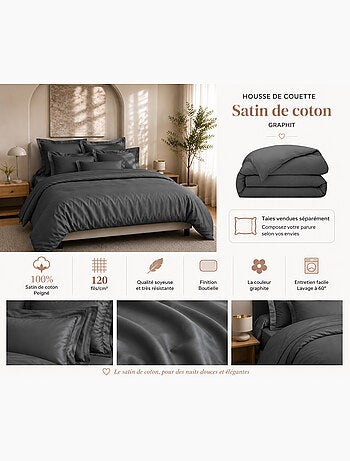 Housse de Couette Prestige 120 Fils/cm² Satin de Coton