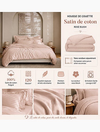 Housse de couette prestige 120 fils/cm² satin de coton