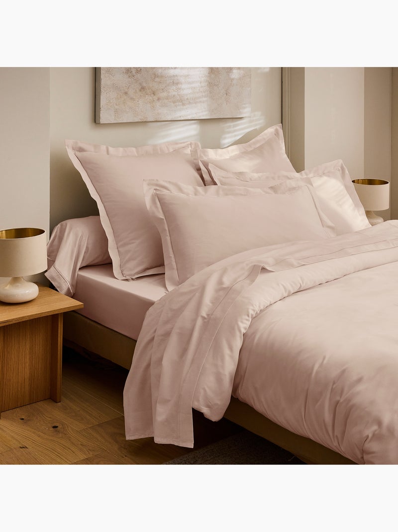 Housse de couette prestige 120 fils/cm² satin de coton Rose - Kiabi
