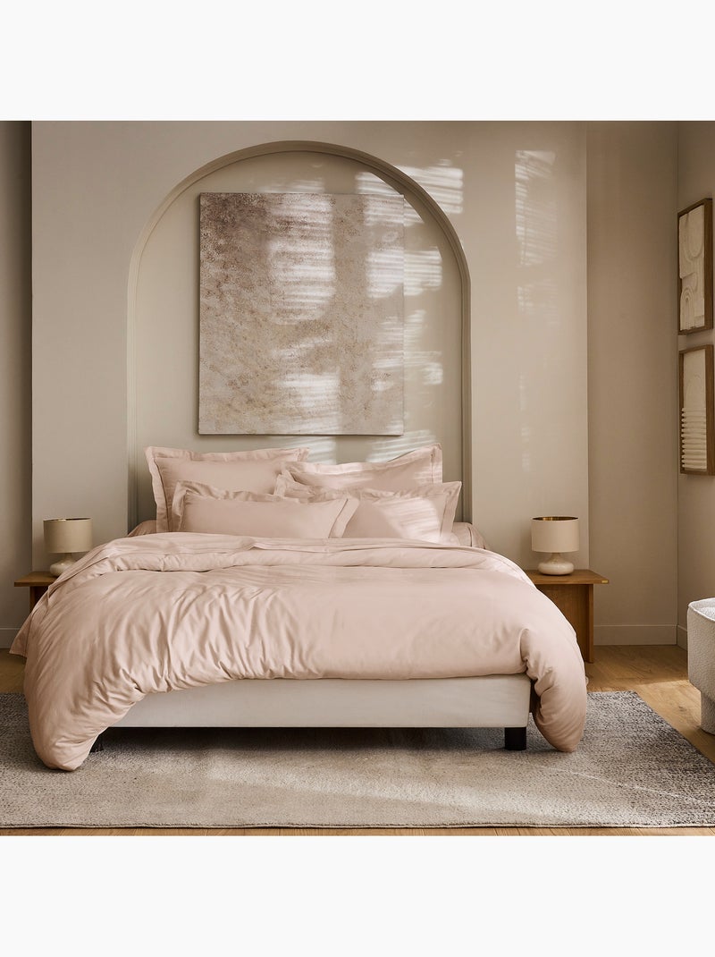Housse de couette prestige 120 fils/cm² satin de coton Rose - Kiabi