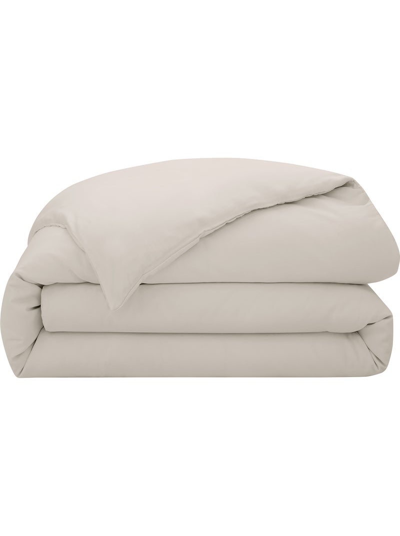 Housse de Couette Prestige 120 Fils/cm² Satin de Coton Sable - Kiabi