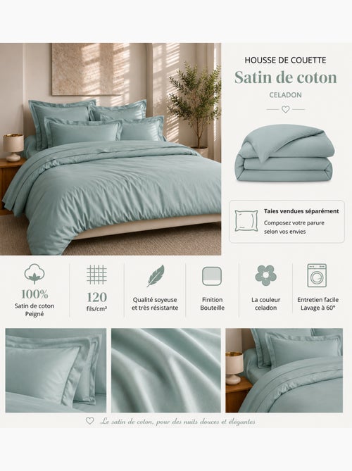 Housse de couette prestige 120 fils/cm² satin de coton - Kiabi Housse de couette prestige 120 fils/cm² satin de coton - Kiabi