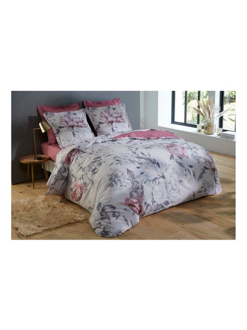 Housse de couette pur coton, motif feuri - Afibel - Kiabi
