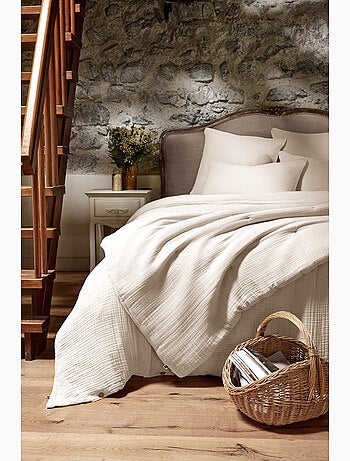 Housse de Couette Quadruple Gaze de Coton 220 g/m² Bella Chantilly