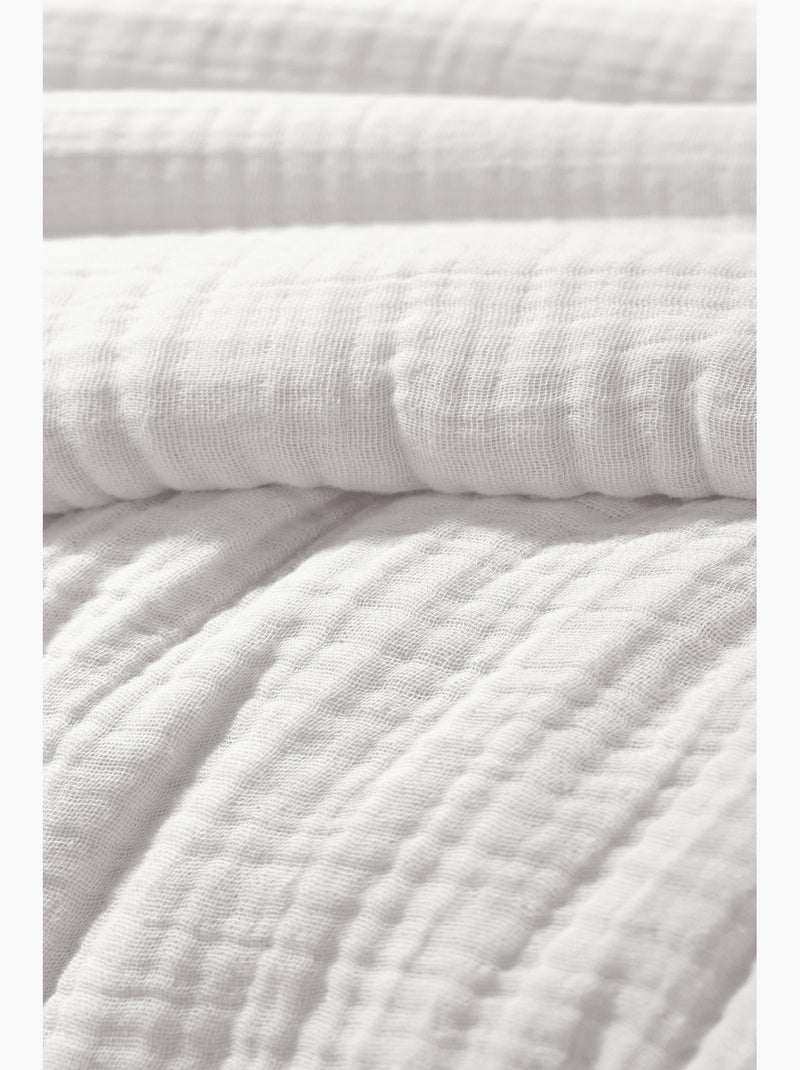 Housse de Couette Quadruple Gaze de Coton 220 g/m² Bella Chantilly Blanc - Kiabi