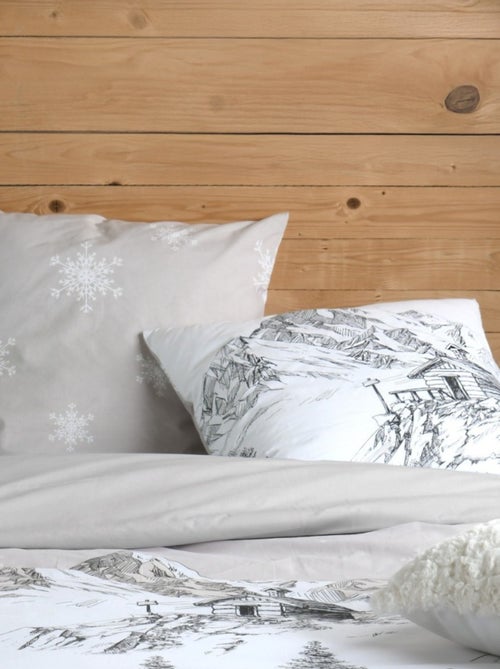 Housse de couette REFUGE + 2 taies d’oreiller en coton 57 fils - Kiabi