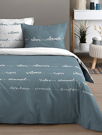 Housse de couette REVERIE + 2 taies coton 57 fils
