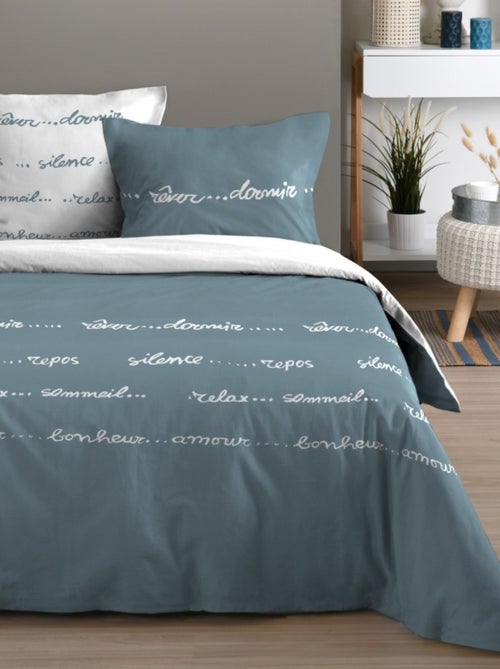 Housse de couette REVERIE + 2 taies coton 57 fils - Kiabi Housse de couette REVERIE + 2 taies coton 57 fils - Kiabi