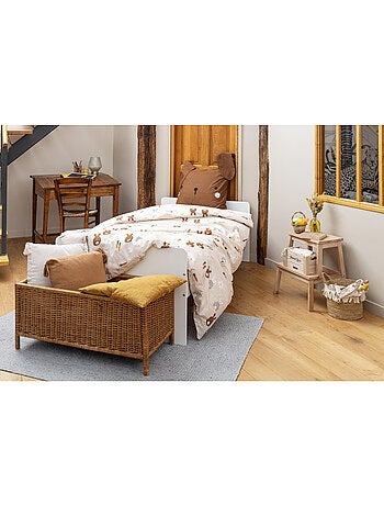 Housse de couette réversible - + 2 taies d’oreiller – Coton 57 fils – Lapin Pompon