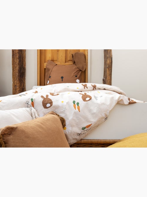 Housse de couette réversible - + 2 taies d’oreiller – Coton 57 fils – Lapin Pompon - Kiabi Housse de couette réversible - + 2 taies d’oreiller – Coton 57 fils – Lapin Pompon - Kiabi