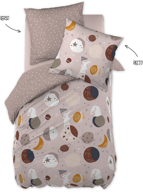 Housse de couette réversible + 1 taie d’oreiller – Coton 57 fils – SKY DREAM - Kiabi