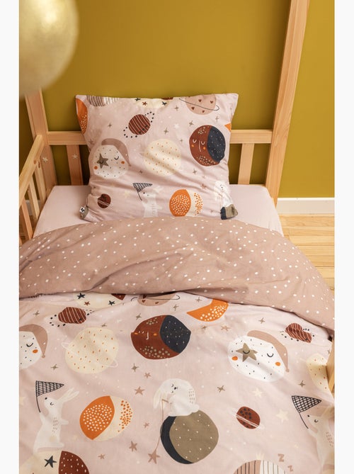 Housse de couette réversible + 1 taie d’oreiller – Coton 57 fils – SKY DREAM - Kiabi
