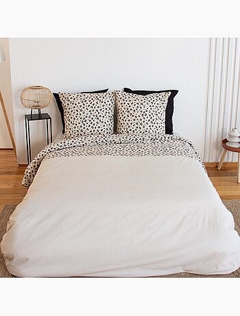 Housse de couette réversible 100% coton 52 fils + taie(s) d'oreiller