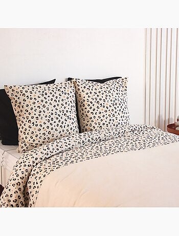 Housse de couette réversible 100% coton 52 fils + taie(s) d'oreiller