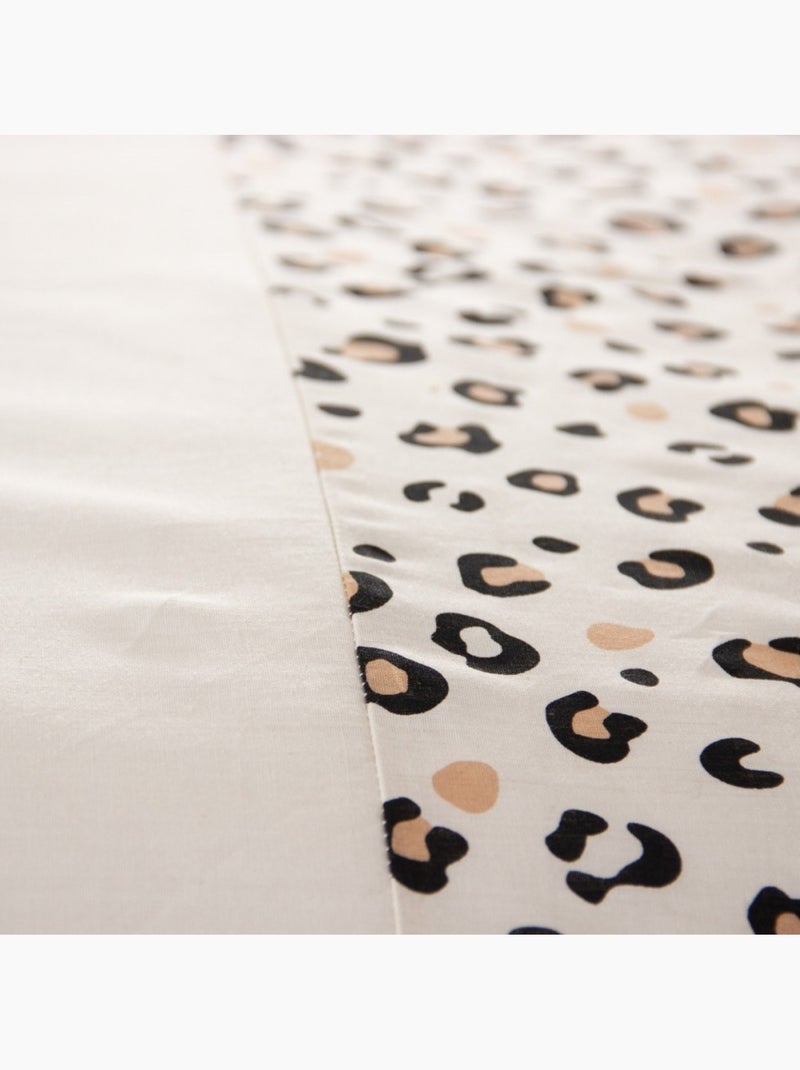 Housse de couette réversible 100% coton 52 fils + taie(s) d'oreiller Beige - Kiabi