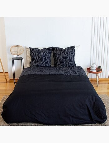 Housse de couette réversible 100% coton 52 fils + taie(s) d'oreiller
