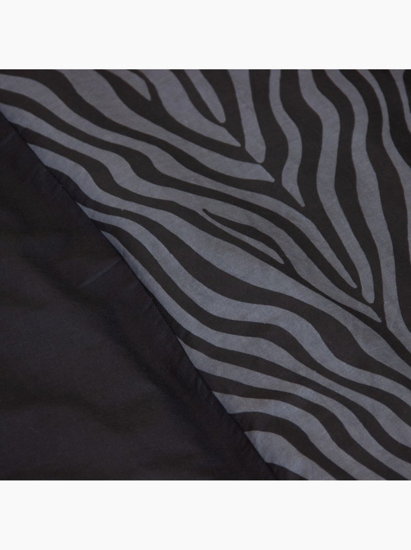 Housse de couette réversible 100% coton 52 fils + taie(s) d'oreiller Noir - Kiabi