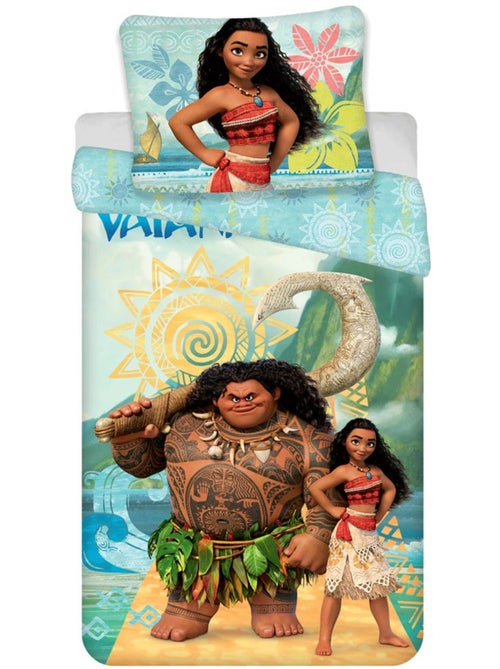 Housse de couette réversible 100% coton Disney Vaiana 140 cm x 200 cm - Kiabi
