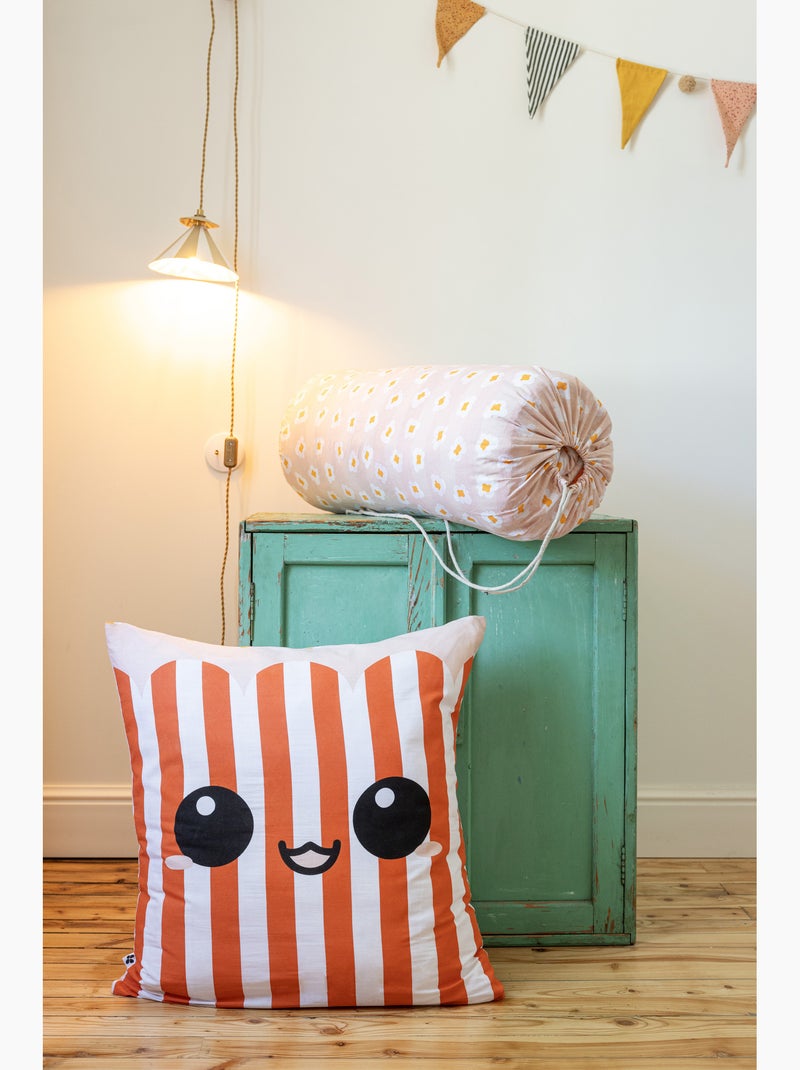 Housse de couette réversible + 2 taies d’oreiller - Fresh Popcorn Rouge - Kiabi