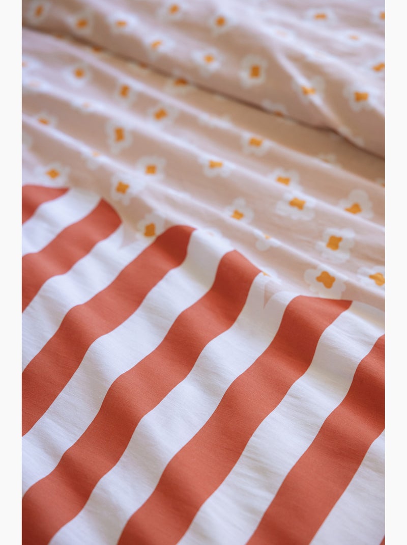 Housse de couette réversible + 2 taies d’oreiller - Fresh Popcorn Rouge - Kiabi