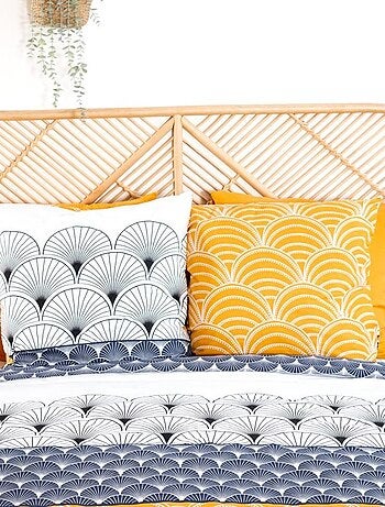 Housse de couette réversible 200x200 KERITA + 2 taies 100% coton adouci 57 fils/cm2