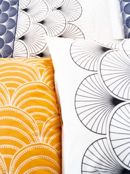 Housse de couette réversible 200x200 KERITA + 2 taies 100% coton adouci 57 fils/cm2 - Kiabi