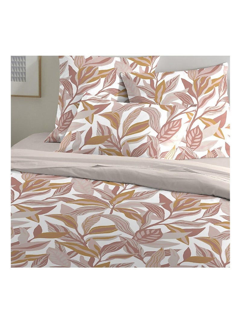 Housse de couette réversible 220x240 + 2 taies d'oreiller 63x63 cm Coton Feerique Rose - Kiabi