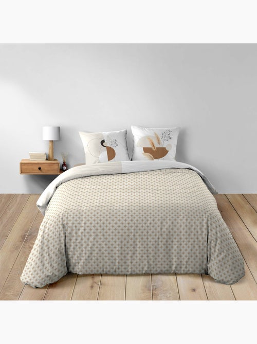 Housse de couette réversible 240x220 cm + 2 taies – Coton 42 fils – NATACHA - Kiabi