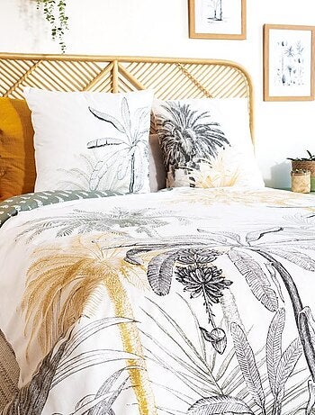 Housse de couette réversible 240x220 SOLI + 2 taies 100% coton adouci 57 fils/cm2