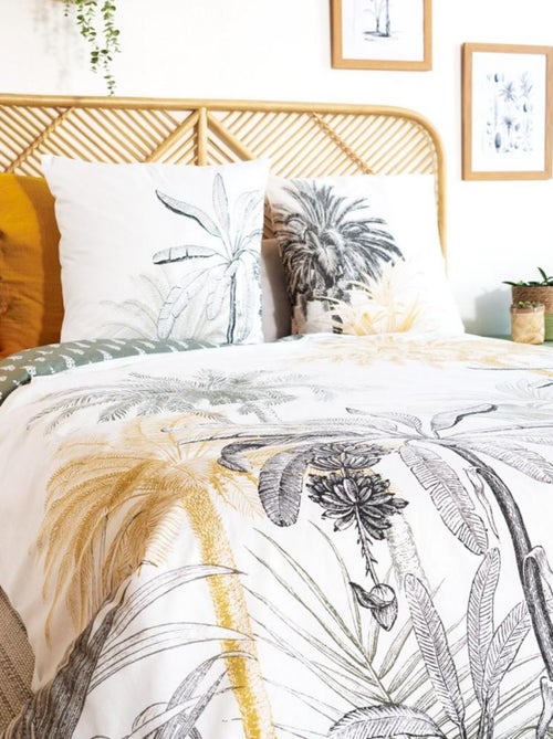 Housse de couette réversible 240x220 SOLI + 2 taies 100% coton adouci 57 fils/cm2 - Kiabi Housse de couette réversible 240x220 SOLI + 2 taies 100% coton adouci 57 fils/cm2 - Kiabi