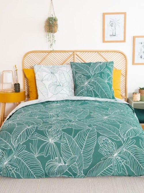 Housse de couette réversible 260x240 TILDA + 2 taies 100% coton adouci 57 fils/cm2 - Kiabi