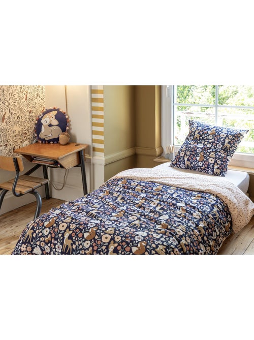 Housse de couette réversible coton 57 fils – Forêt Enchantée - Kiabi