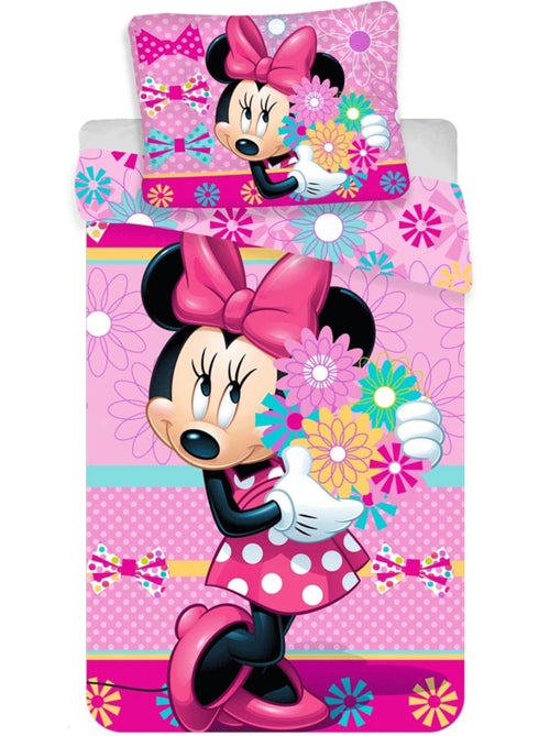 Housse de couette réversible coton Minnie 140 cm x 200 cm - Kiabi