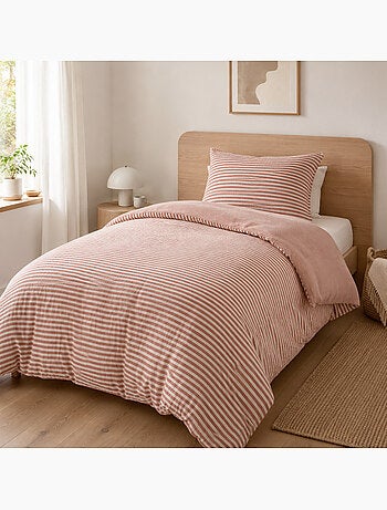 Housse de couette réversible double gaze de coton 125 g/m² livia