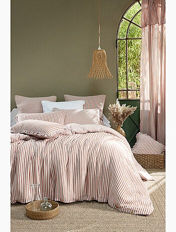 Housse de couette réversible double gaze de coton 125 g/m² livia