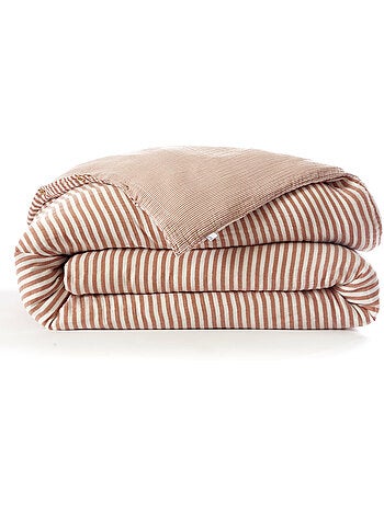 Housse de couette réversible double gaze de coton 125 g/m² livia