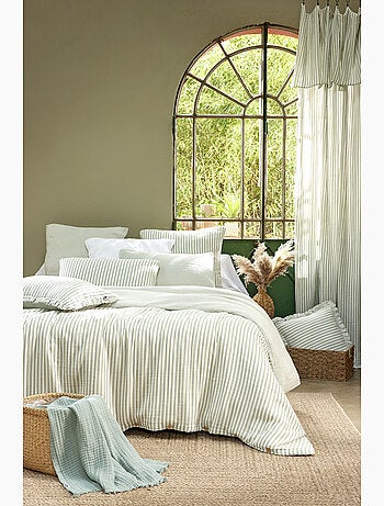 Housse de couette réversible double gaze de coton 125 g/m² livia