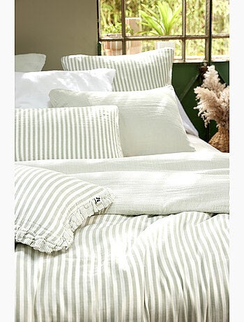 Housse de couette réversible double gaze de coton 125 g/m² livia