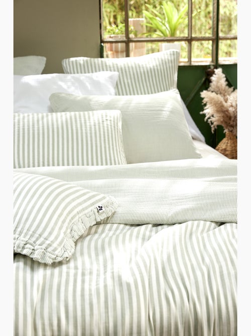 Housse de Couette Réversible Double Gaze de Coton 125 g/m² Livia - Kiabi