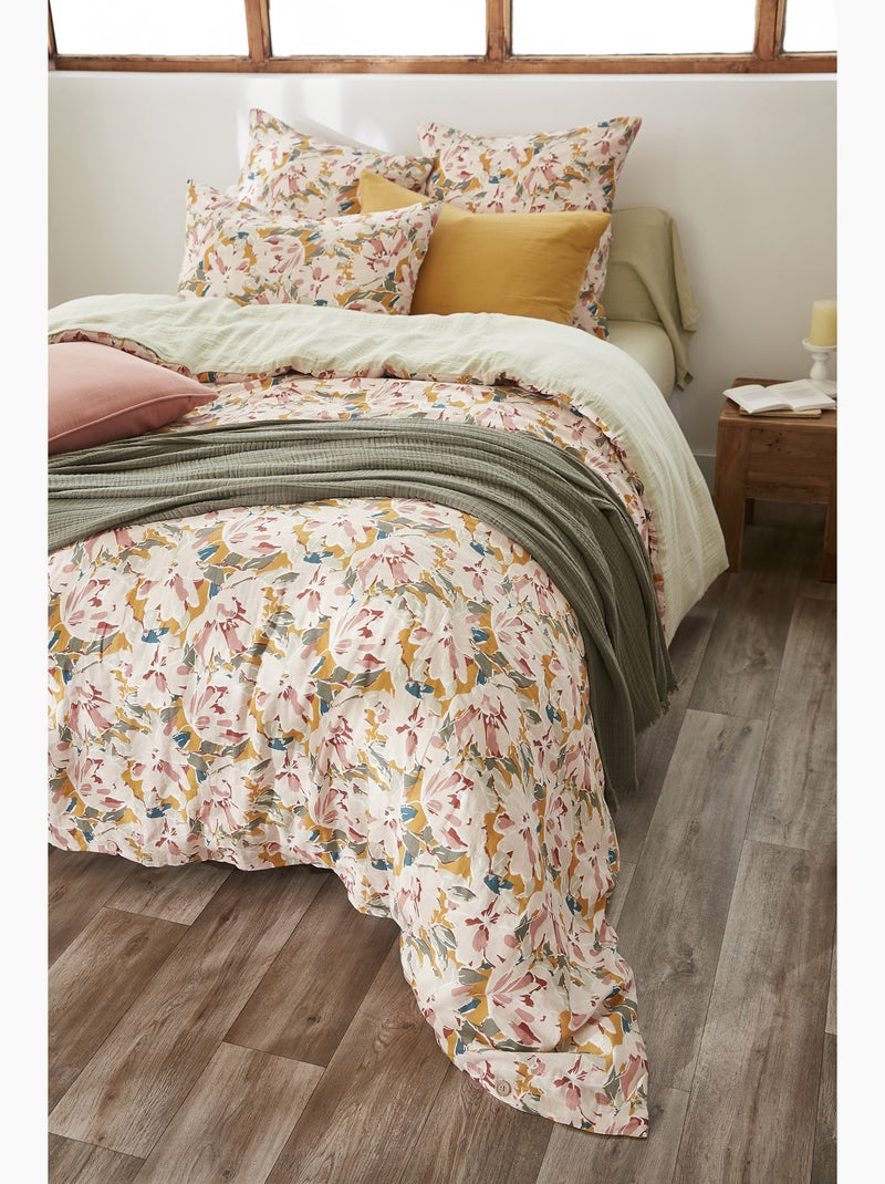 Housse de couette réversible – Double Gaze de Coton Imprimée Clarence Vert clair - Kiabi