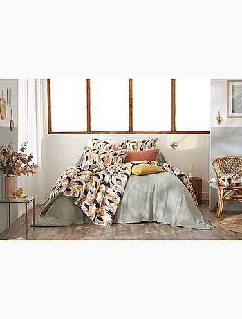 Housse de couette réversible – Double Gaze de coton imprimée – JULIA Eucalyptus
