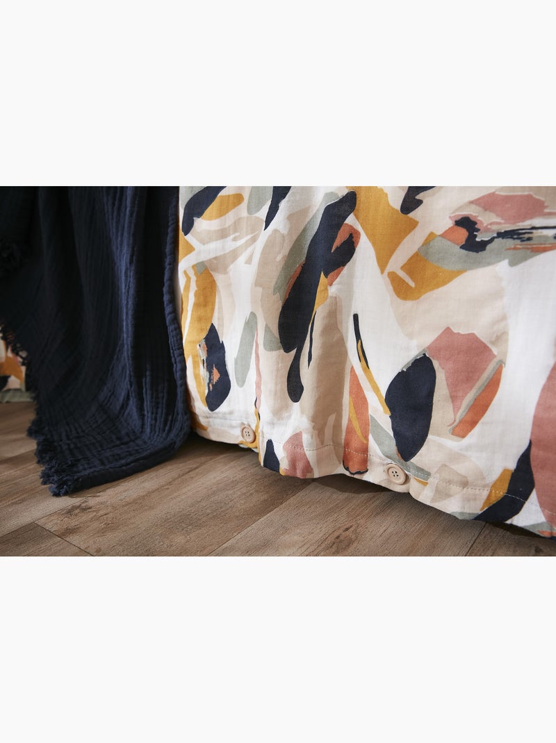 Housse de couette réversible – Double Gaze de coton imprimée – JULIA Eucalyptus Vert eucalyptus - Kiabi
