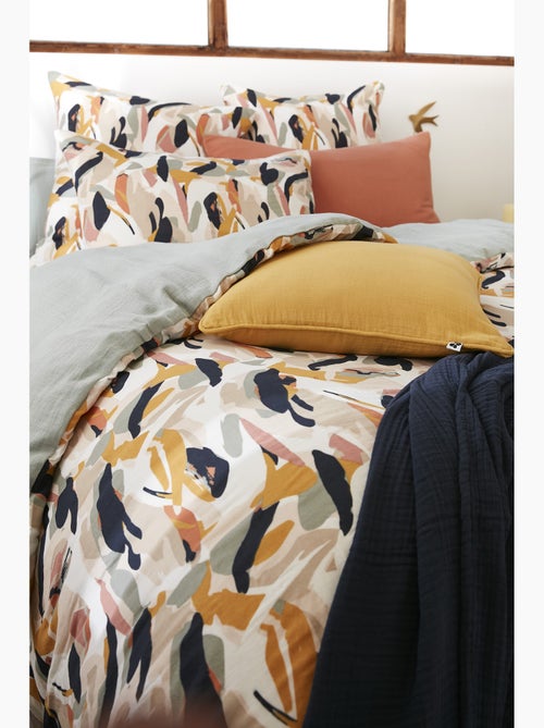 Housse de couette réversible – Double Gaze de coton imprimée – JULIA Eucalyptus - Kiabi